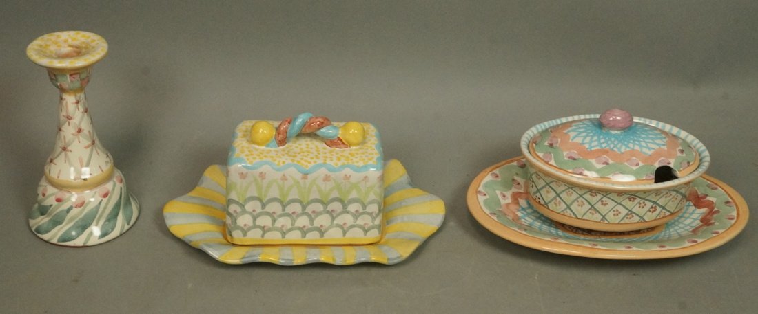 Lot MACKENZIE CHILDS Hand Painted Ceramics. 1). C (1 of 9)