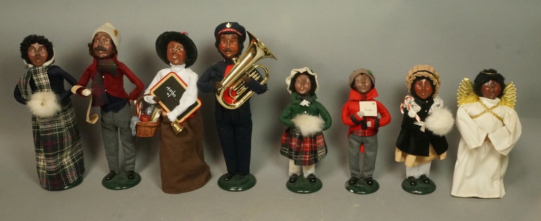 8pc BYER'S CHOICE Carolers. Black Figures. Hard t (1 of 9)