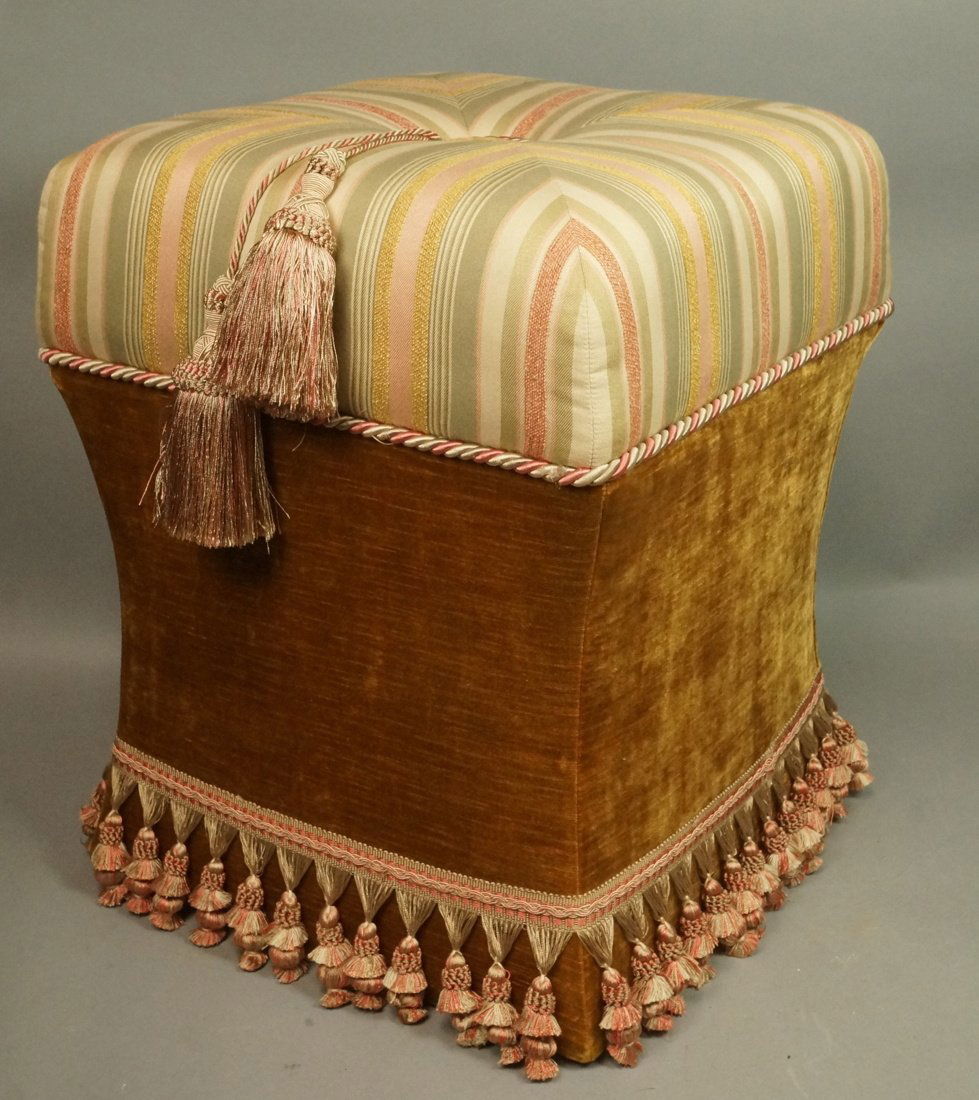 Contemporary Decorator Pouf Stool. Upholstered be (1 of 6)