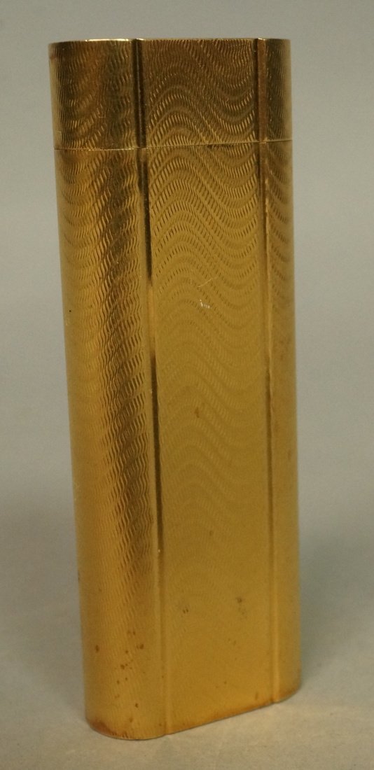 CARTIER Gold Plated Lighter. Slender elegant form (1 of 7)