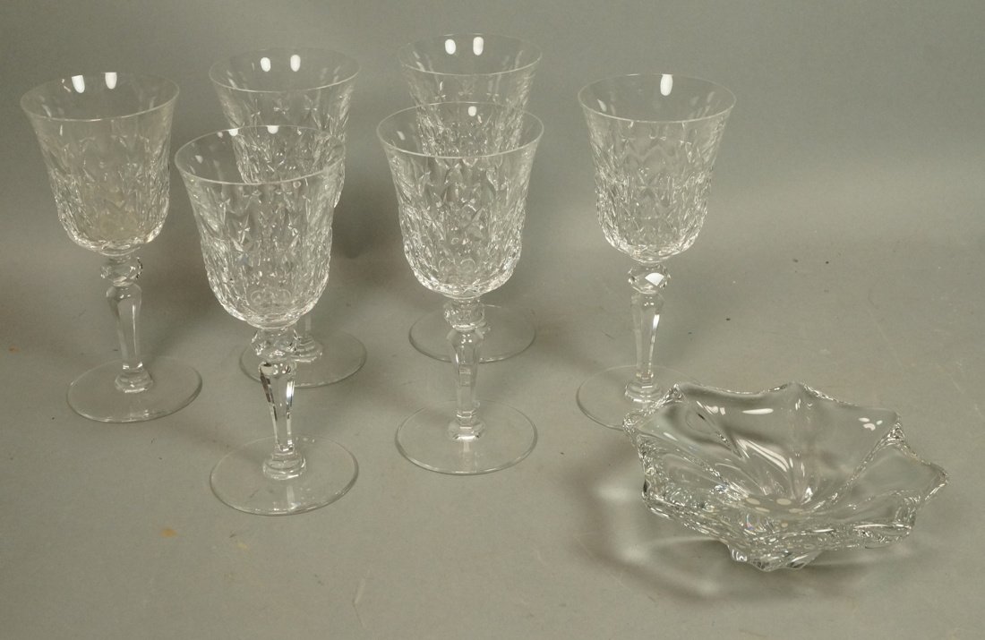 7pcs BACCARAT Crystal. Six Stem Glasses. One Smal (1 of 7)