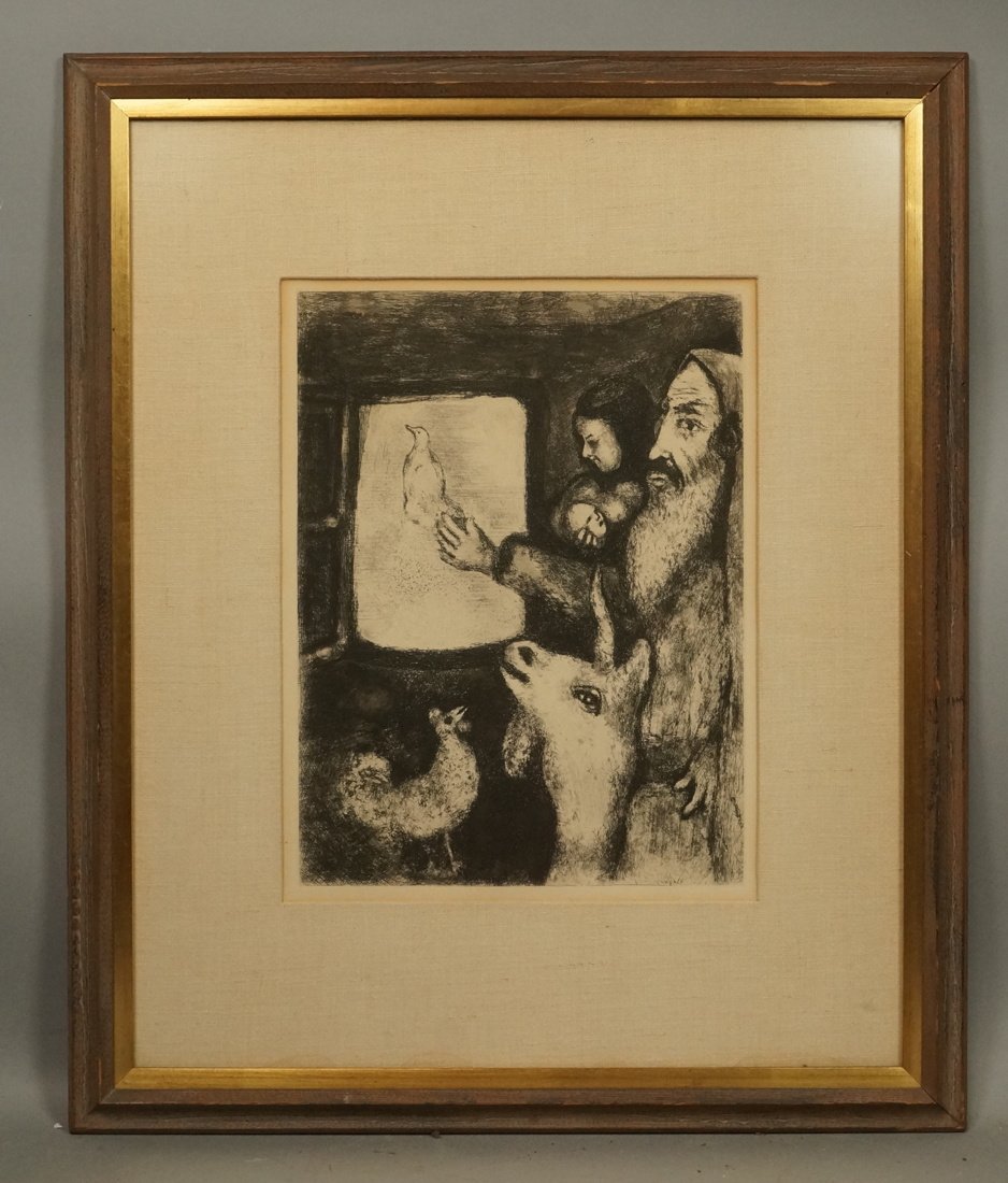 Marc Chagall etching The Dove of the Ark. Signed (1 of 6)