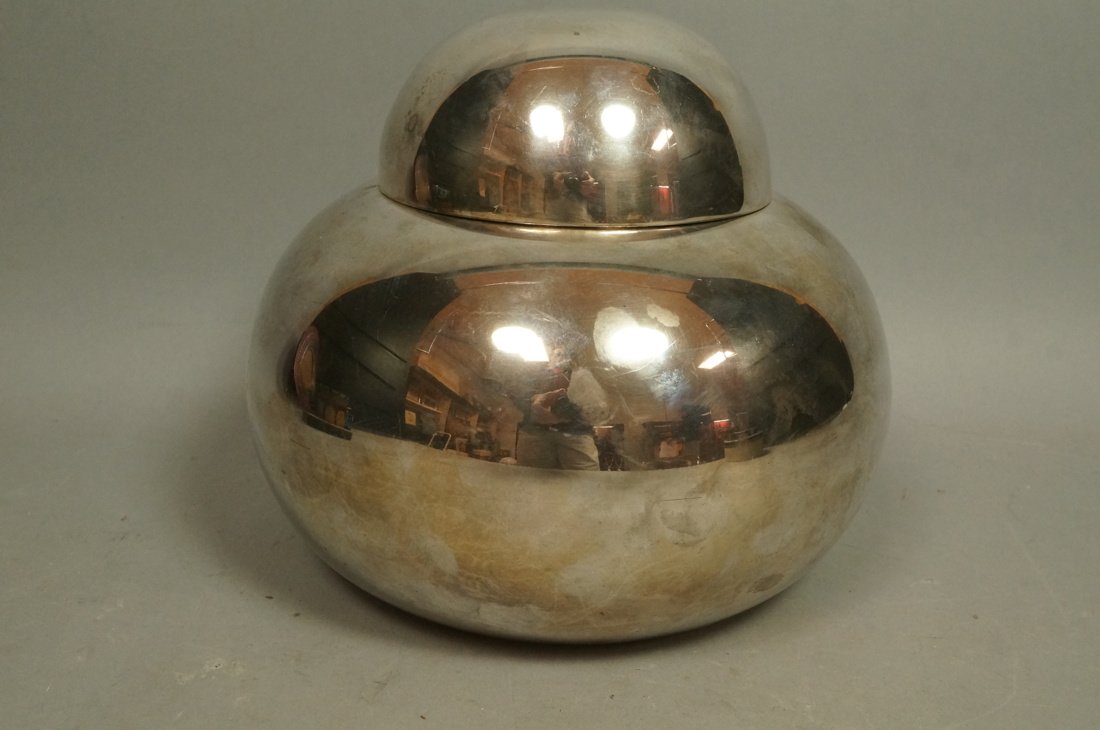 Cool Chromed Metal TEGHINI Ice Bucket. Swollen fo (1 of 3)