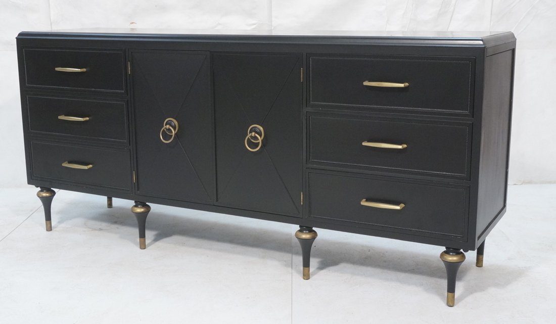 Ebonized Regency Credenza Sideboard. Gold Tone ha (1 of 10)