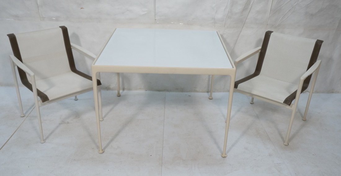 RICHARD SCHULTZ 3pc Dining Table. Two Chairs. Whi (1 of 10)