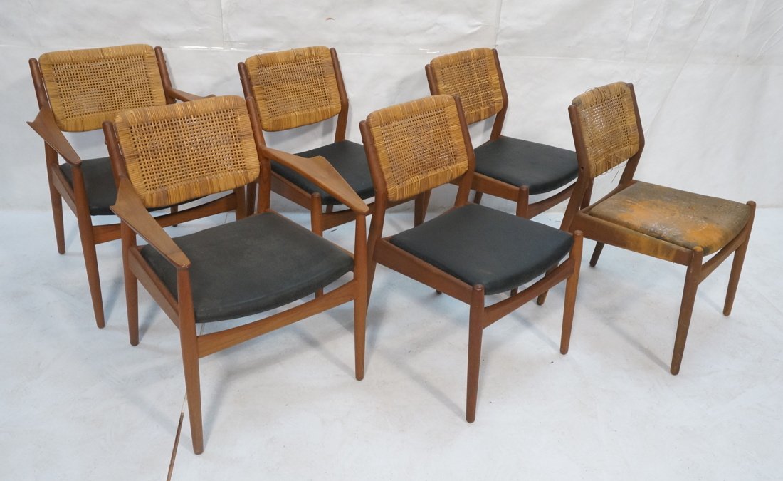 Set 6 Danish Teak Dining Chairs. GEORGE TANIER. (1 of 10)