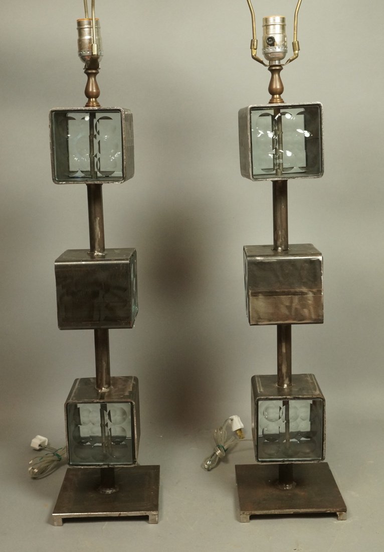 Pr Magiscope Lamps 3 Cubes. Industrial Iron Frame (1 of 8)