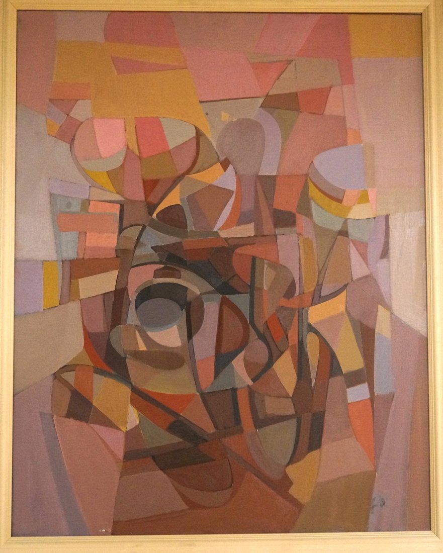 Claude Marangio Cubist Oil Painting. Modernist. Signed: Claude Marangio Cubist Oil Painting. Modernist. Signed. -- Dimensions: H: 36 inches: W: 28.5 inches ---