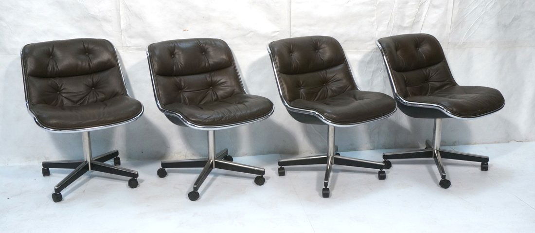 Set 4 KNOLL INTERNATIONAL Rolling Office Chairs. (1 of 9)