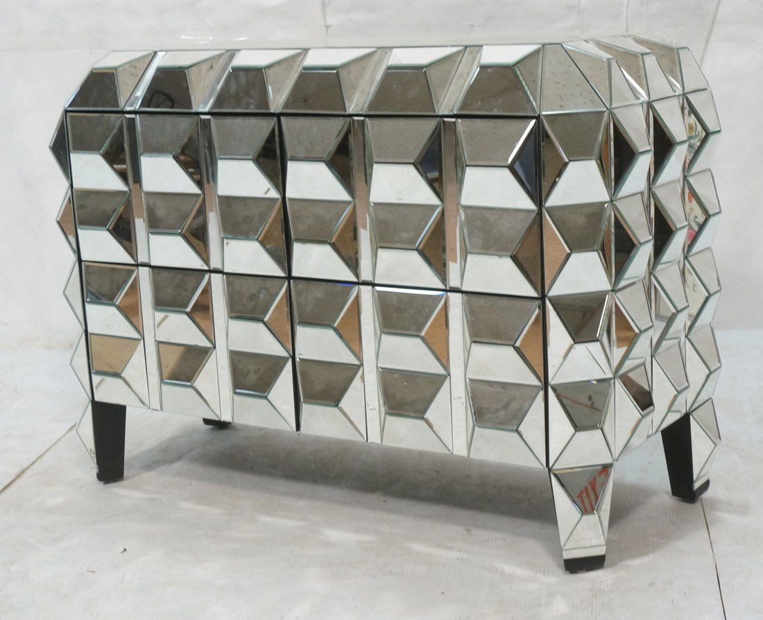 Decorator Faceted Mirror Four Drawer Cabinet Ches (1 of 10)