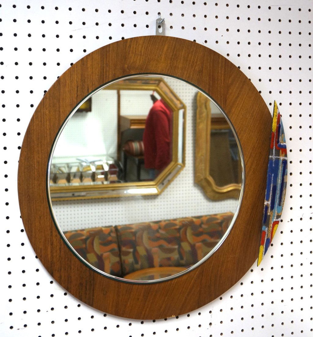 VETRERIA Modernist Wood Wall Mirror. Enamel Eleme (1 of 7)