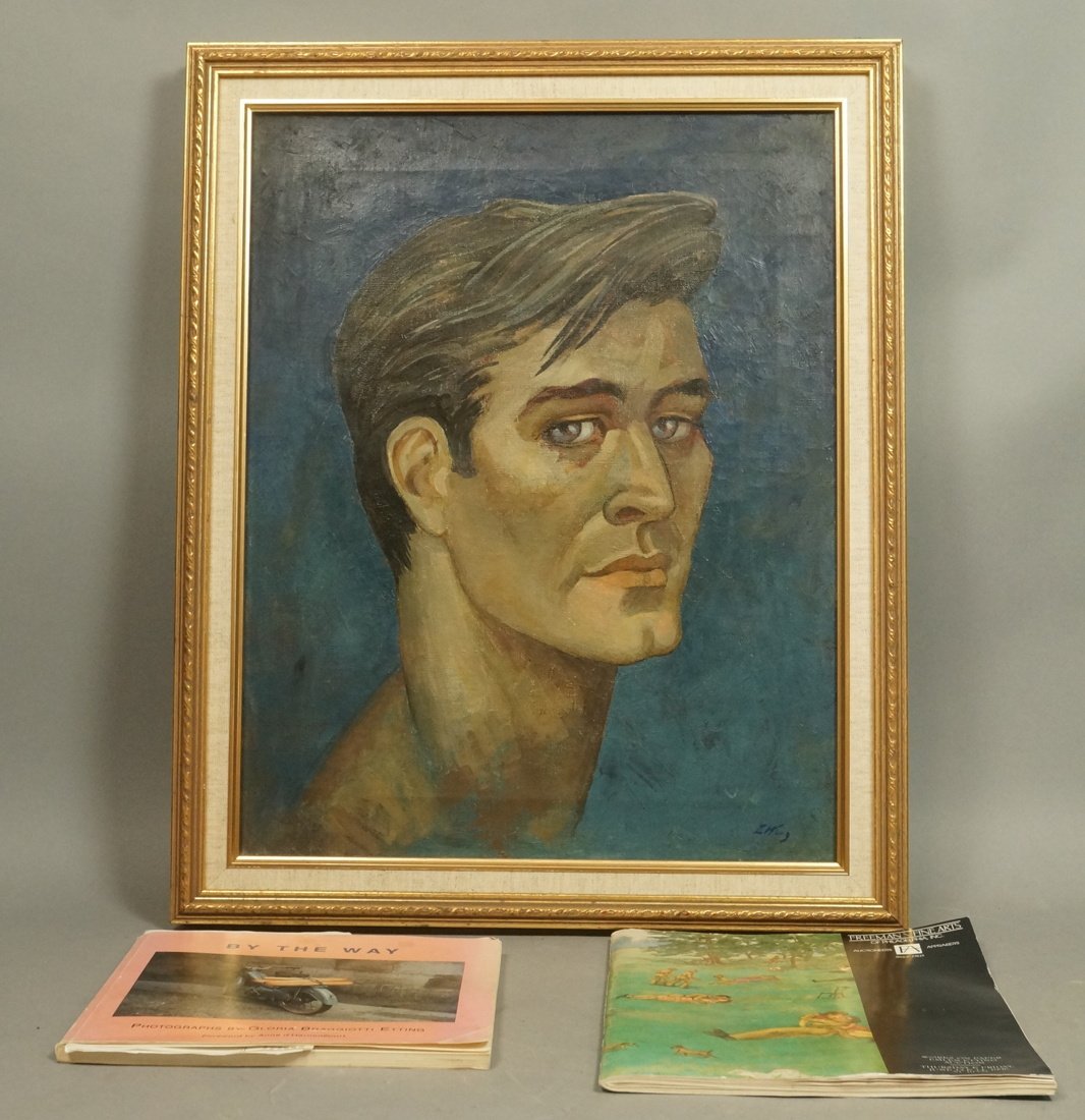 EMLEN ETTING Oil Painting Portrait of Man. Lot in (1 of 8)
