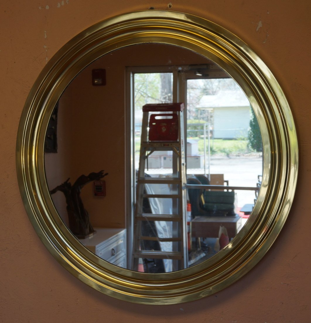SERGIO MAZZA Round Brass Wall Mirror. Artemide, I (1 of 5)