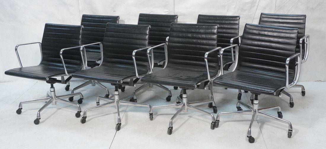 Set 8 ALUMINUM GROUP Office Chairs. Metal frames. (1 of 9)