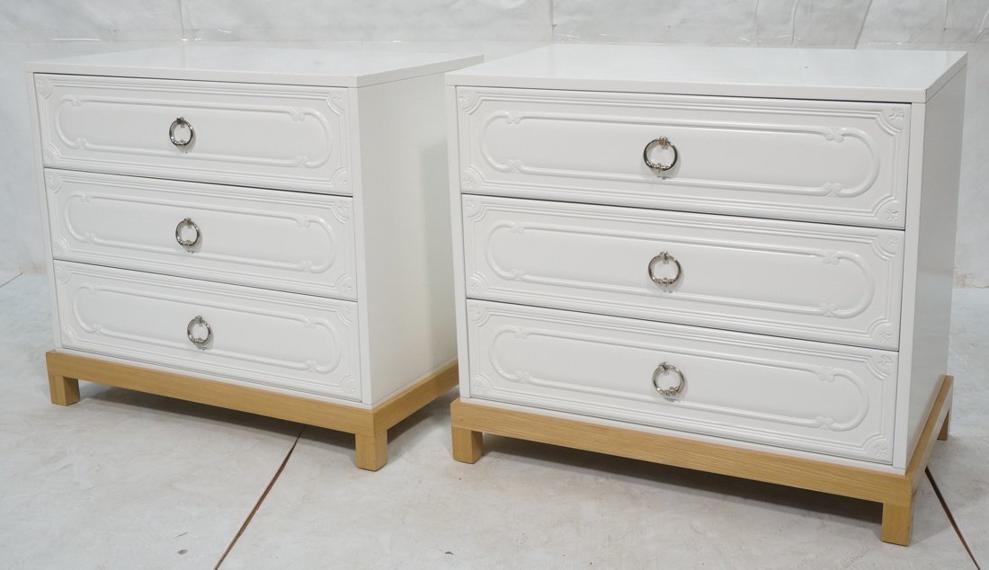 Pr White Painted Bachelor Chests. Three Drawer Ca (1 of 10)