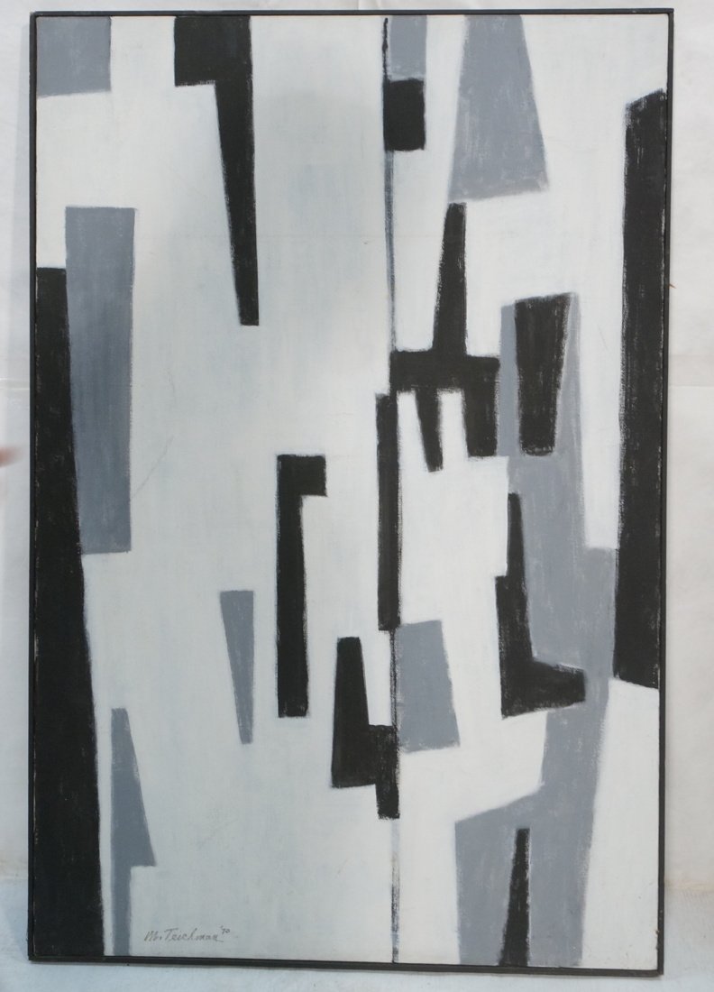 Large TEICHMAN de Stijl style Oil Painting. Black (1 of 8)