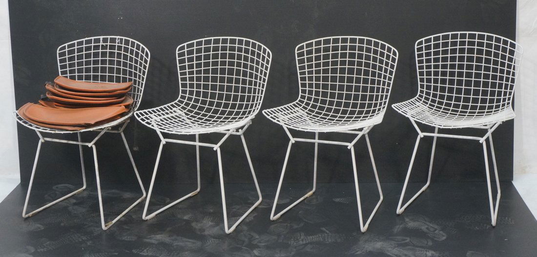 Set 4 HARRY BERTOIA White Grid form Side Dining C (1 of 10)