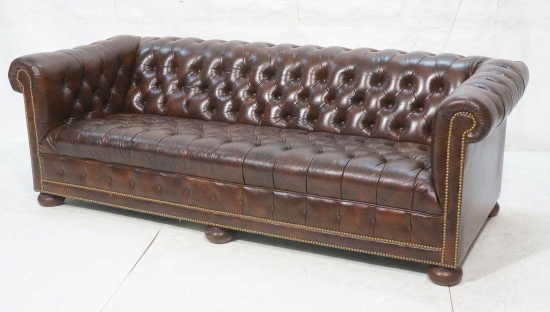 Larger Brown Leather Chesterfield Sofa Couch. Woo (1 of 9)