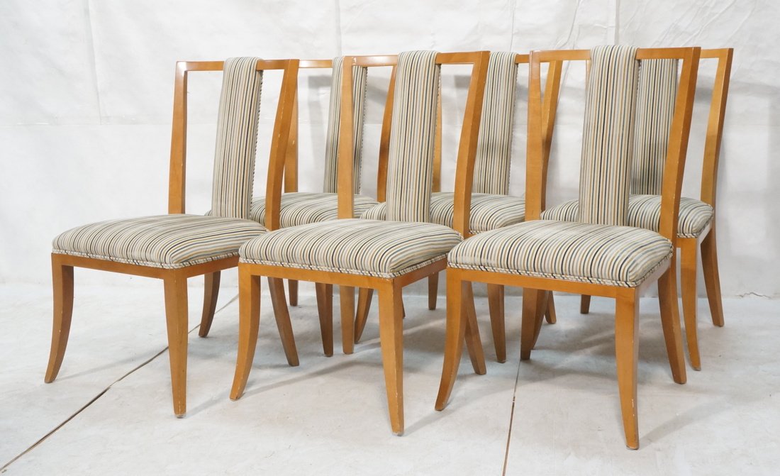 Set 6 Paul Frankl style Dining chairs. Light wood (1 of 10)