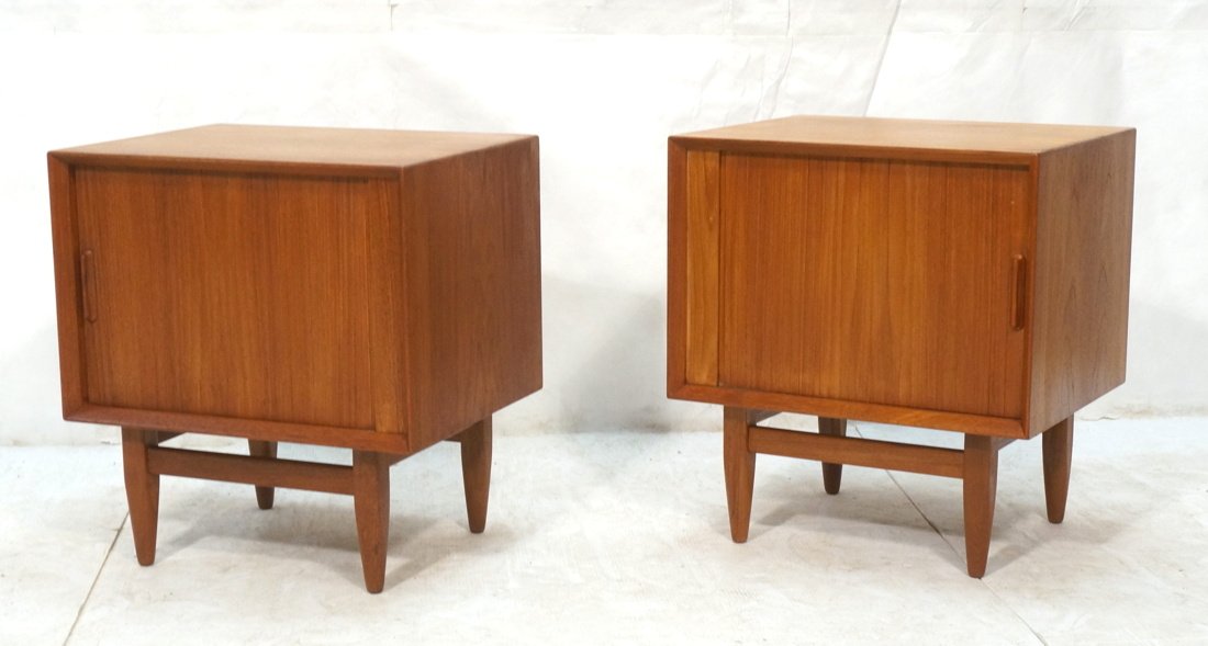 Pr FALSTER Danish Modern Teak Nite Stands. Tambou (1 of 8)