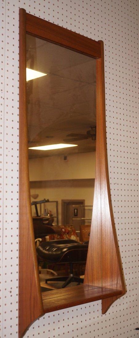 Danish Modern Teak Wall Mirror with Shelf. Peders (1 of 5)