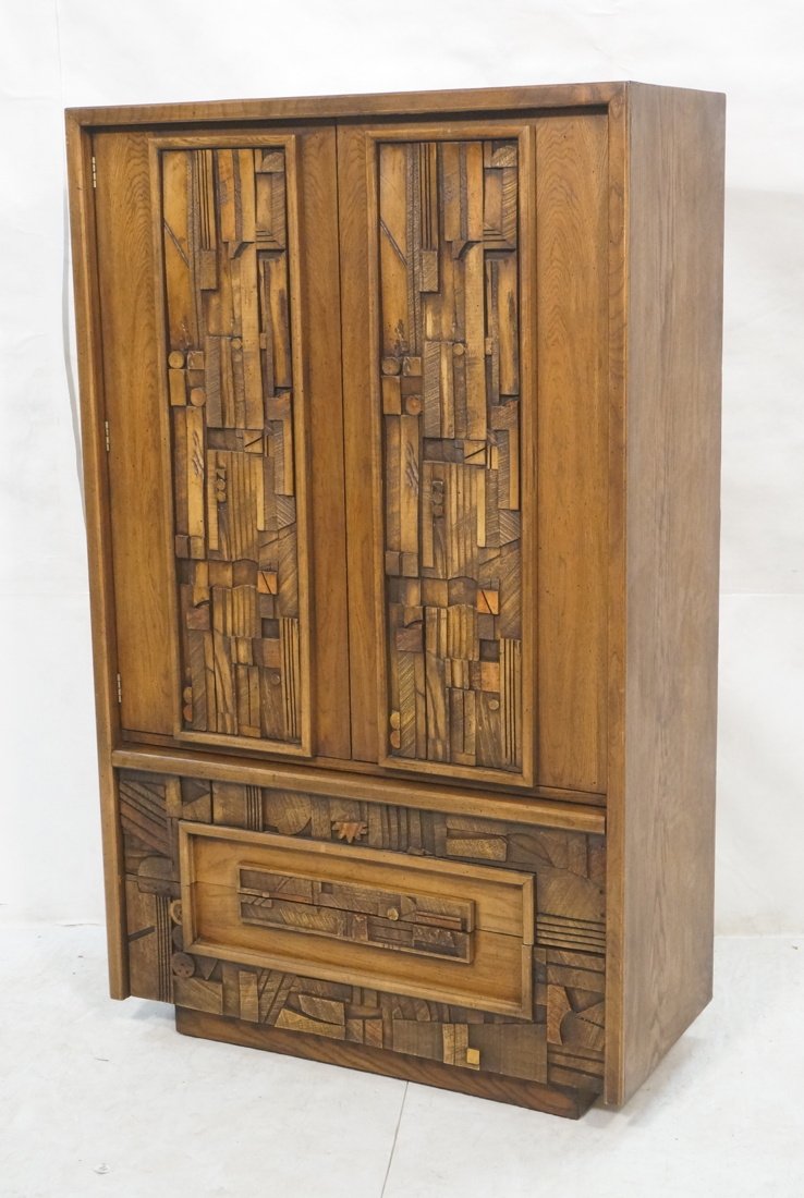 LANE Brutalist Front 2 Door Wardrobe Armoire. Scu (1 of 10)