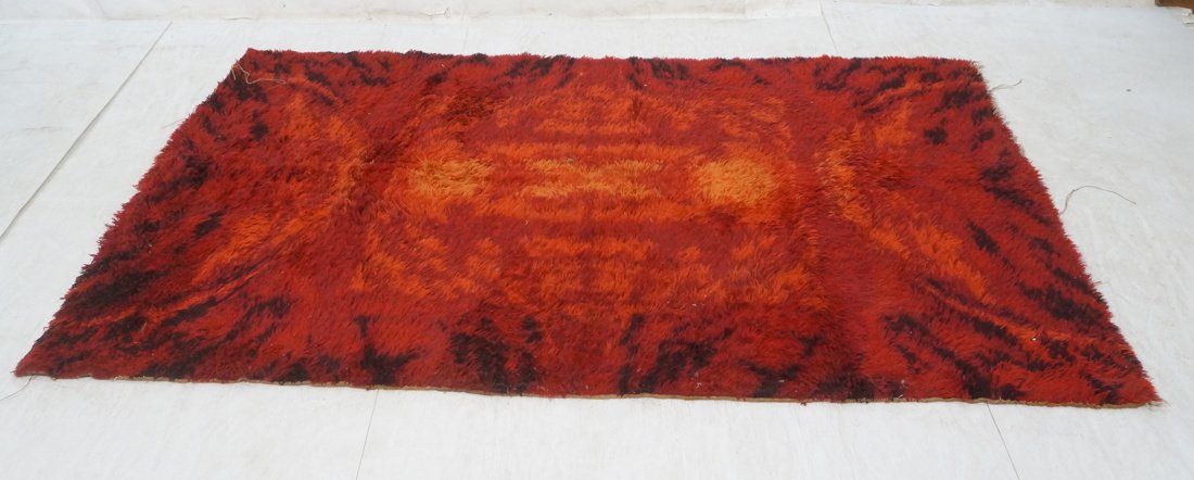 7'7" x 5'3" ERISKAY Shag Rug Carpet. Reds & Black (1 of 10)