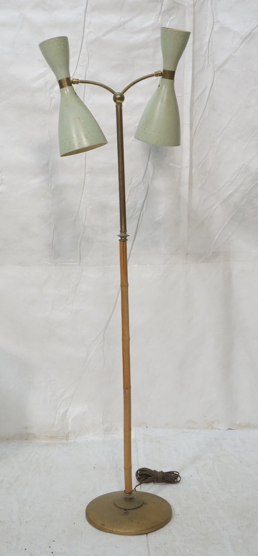 Vintage Mid Century Bamboo & Brass Floor Lamp. Tw (1 of 10)