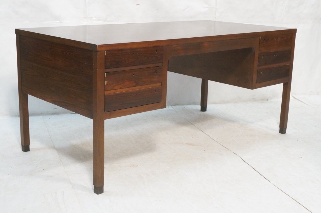 Rosewood Executive Desk. Six Drawers. Square legs (1 of 10)