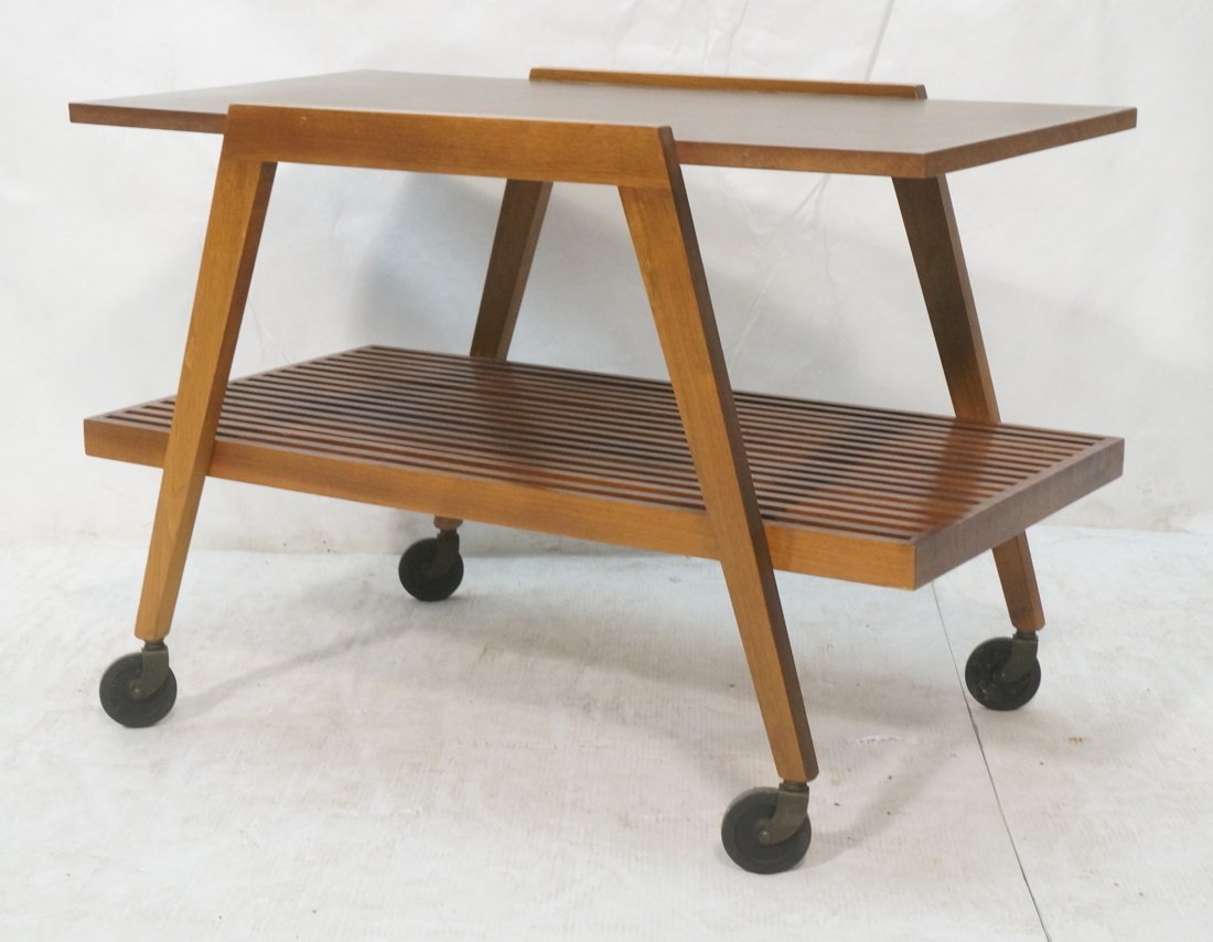 Dark Wood Modernist Rolling Tea Bar Cart. Wood Gr (1 of 10)
