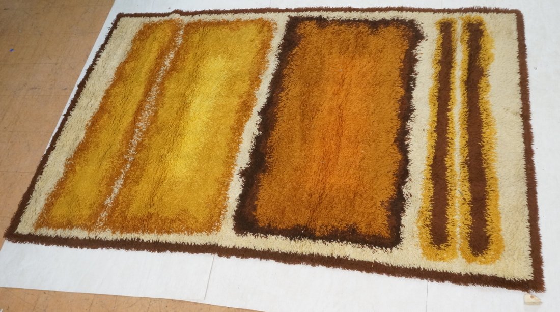 9' x 6' "Abstractions" Large Shag Carpet Rug. Bro (1 of 10)