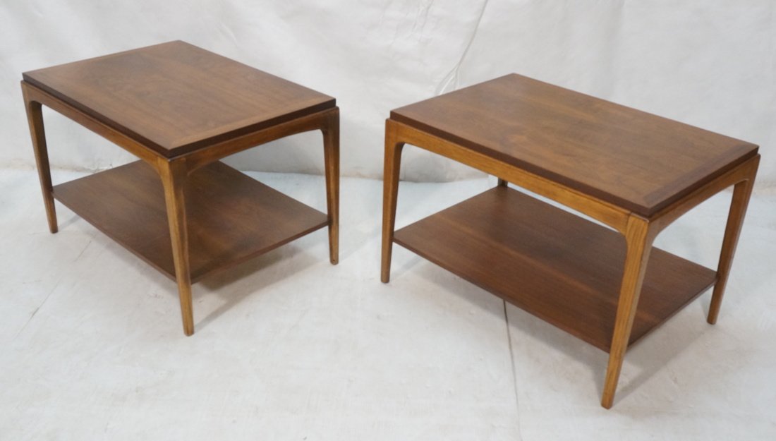 Pr LANE American Modern Side End tables. Arched s (1 of 9)
