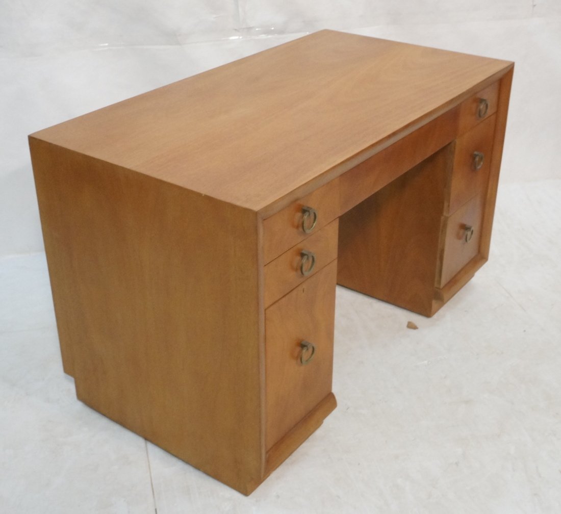 WIDDICOMB Knee Hole Desk. Modernist. Two tone met (1 of 6)