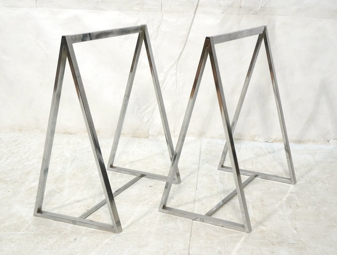 Pr Chrome A Frame table bases. Saw horse form. (1 of 8)