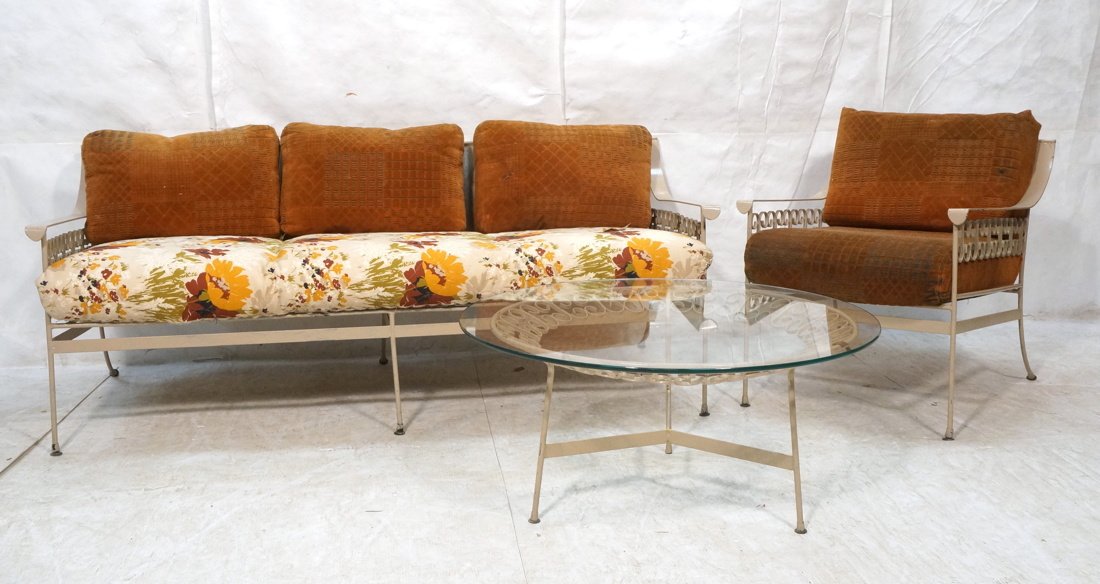 3pc SALTERINI Iron Outdoor Patio Set. Sofa, Loung (1 of 10)