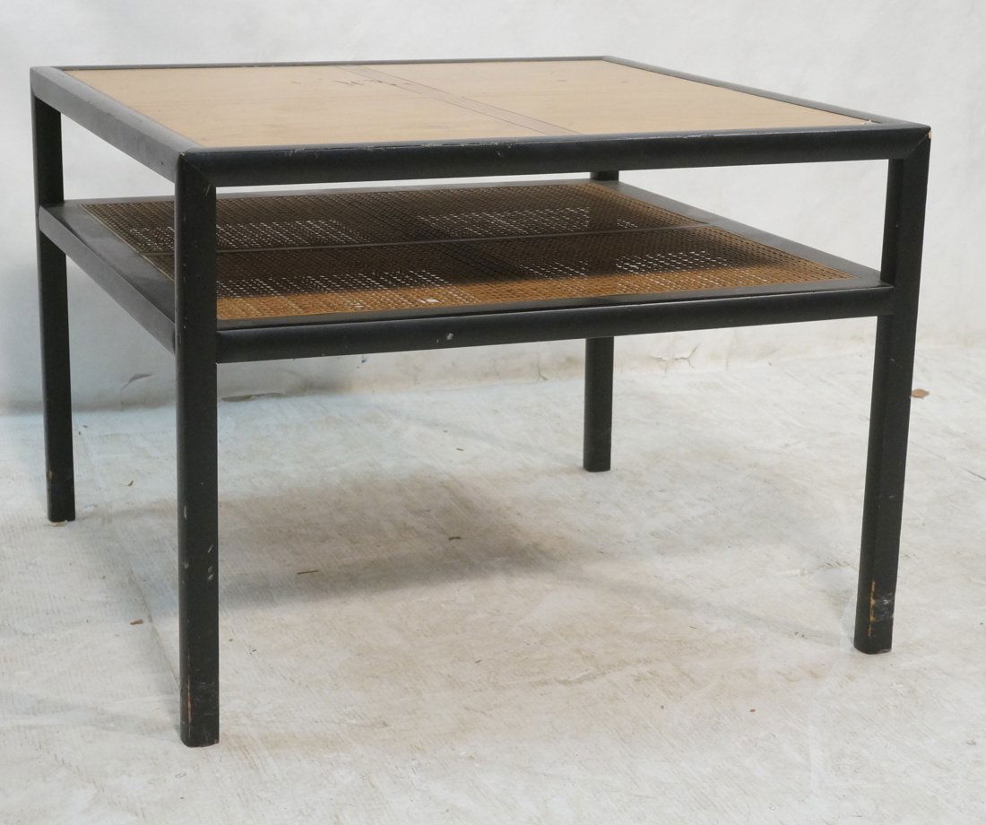 BAKER Ebonized Frame Square Cocktail Table. Light (1 of 7)