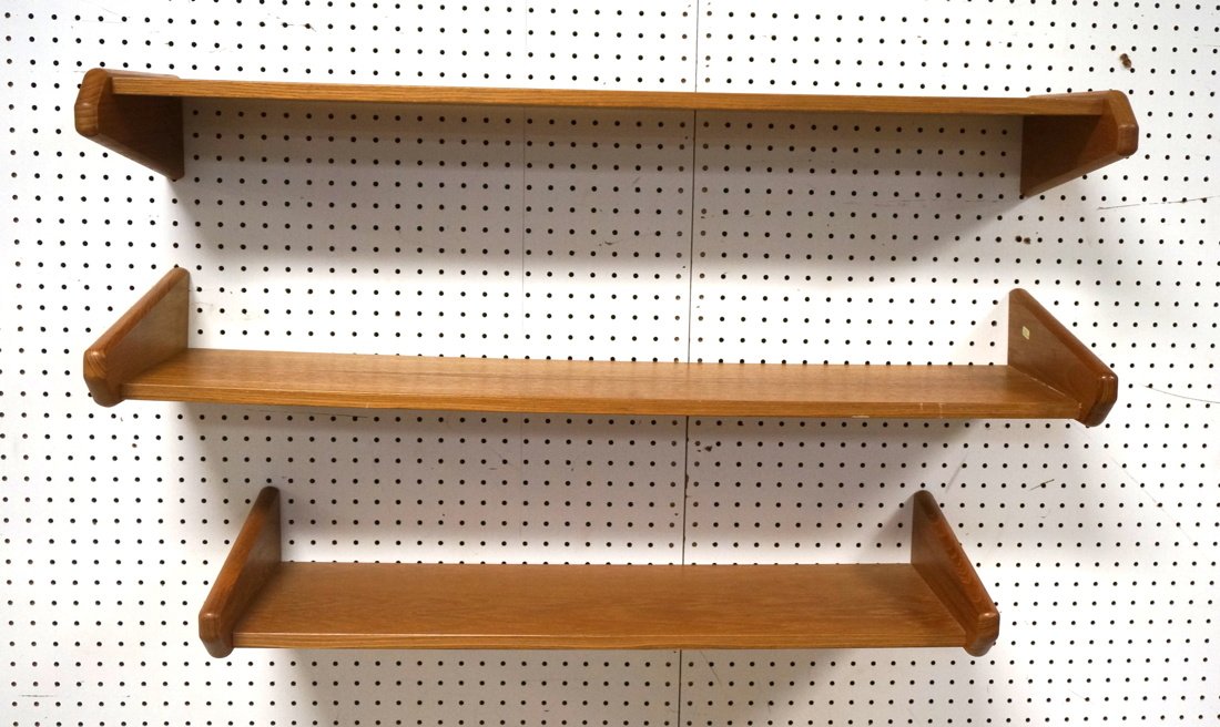 Set 3 Danish Modern Teak Wall Shelves. Marked Mad (1 of 9)