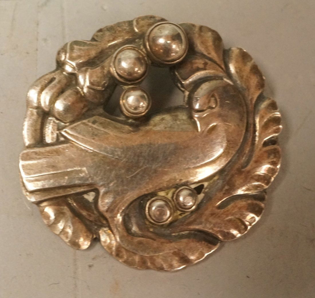 Georg Jensen Sterling Pin.  Denmark 185.  Stylize (1 of 3)