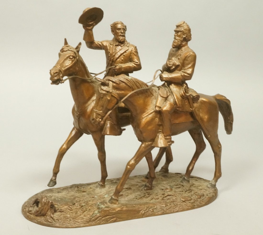 FRANKLIN MINT Bronze Sculpture. Two Confederate S (1 of 9)
