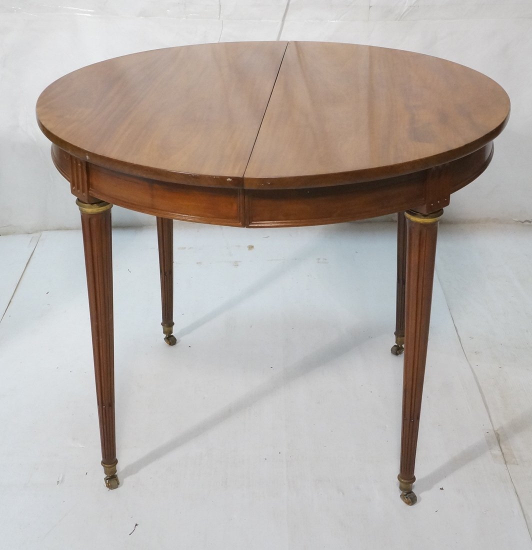 Gilt Bronze Mounted Round Table.  Reeded Legs. (1 of 9)