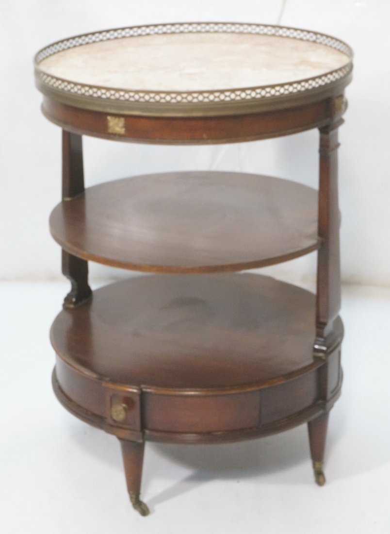 French Style 3 Shelf Round Side Table.  Gallery M (1 of 8)