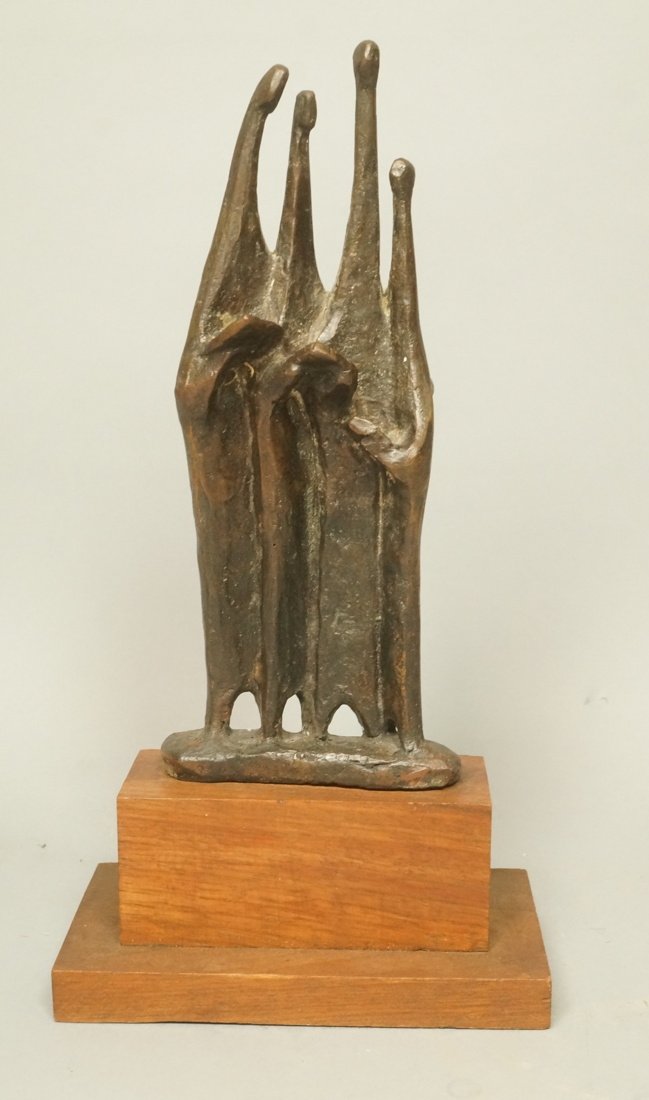 Bronze Modernist Sculpture. Four figures with elo (1 of 7)