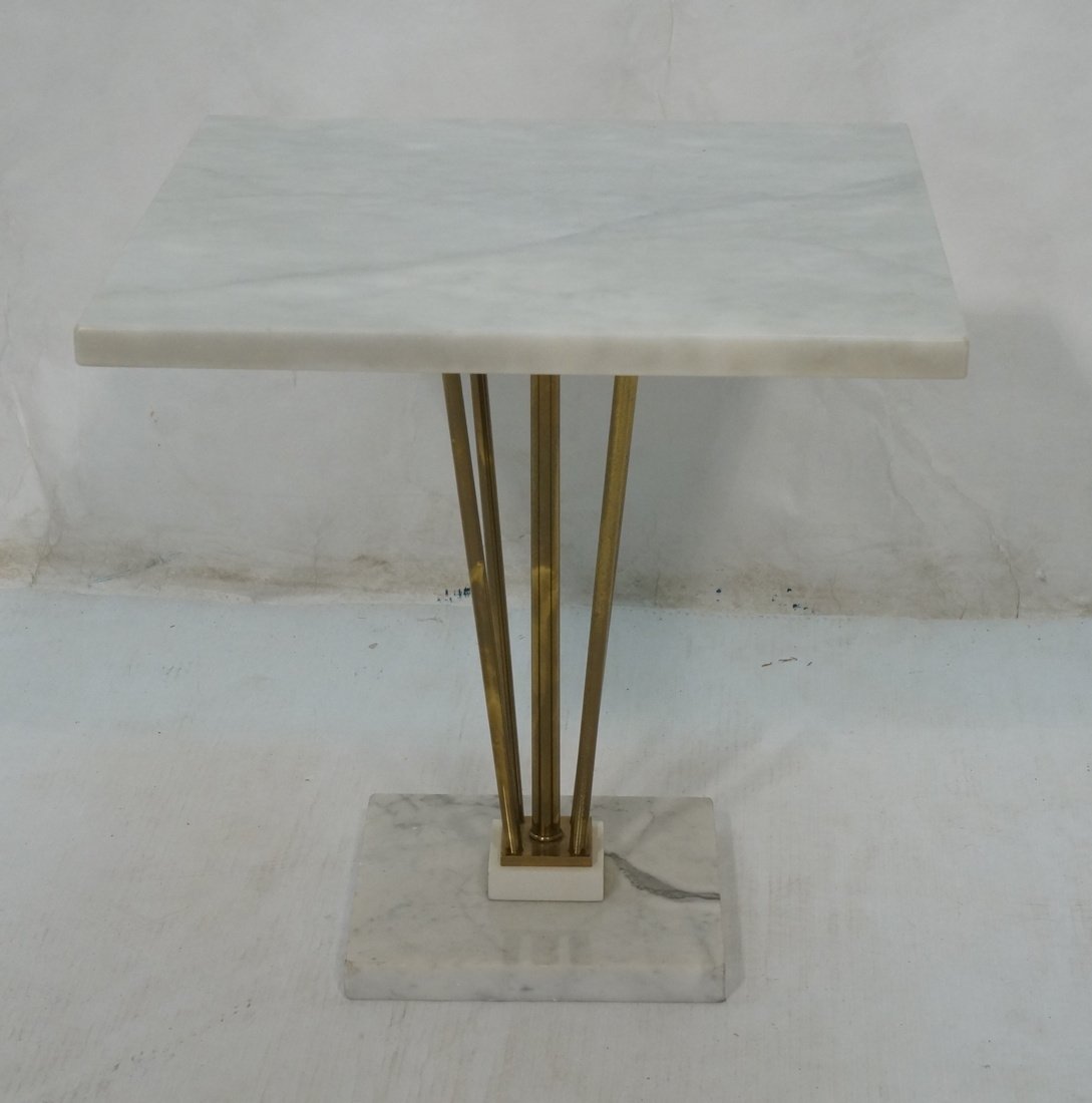 Modernist Italian Brass & Marble Low Side Table. (1 of 6)