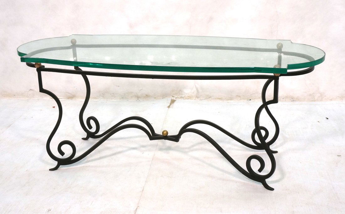 Arturo Pani Style Glass Top Coffee Table. (1 of 8)