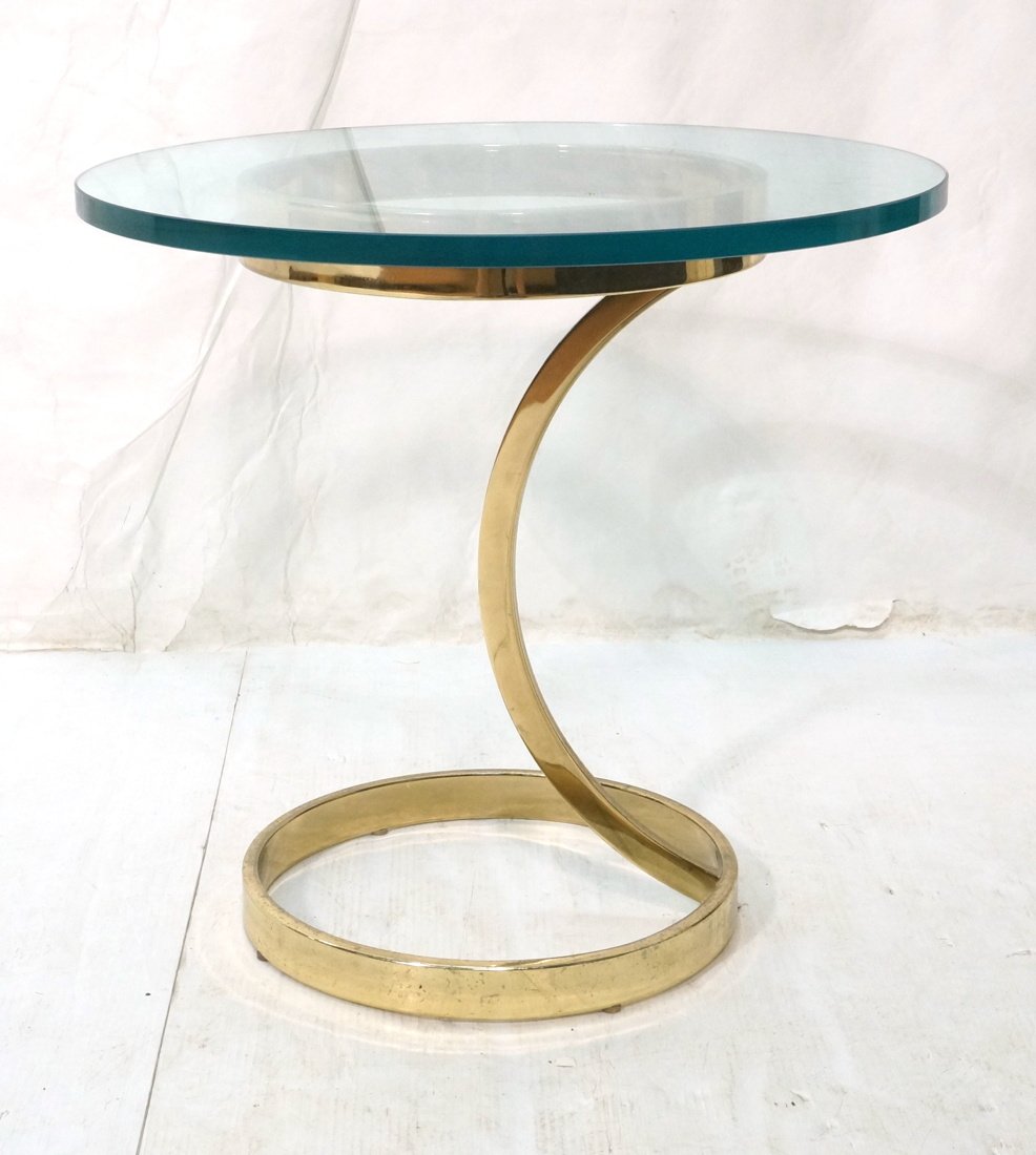 Brass Tone Glass Top Spiral Side Table 25 Inch Dec 06 2016 Uniques Antiques Inc In Pa