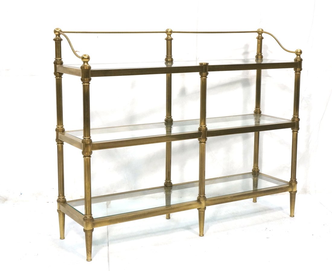 Brass & Glass Decorator Hall Wall Shelf Unit. Mod (1 of 10)