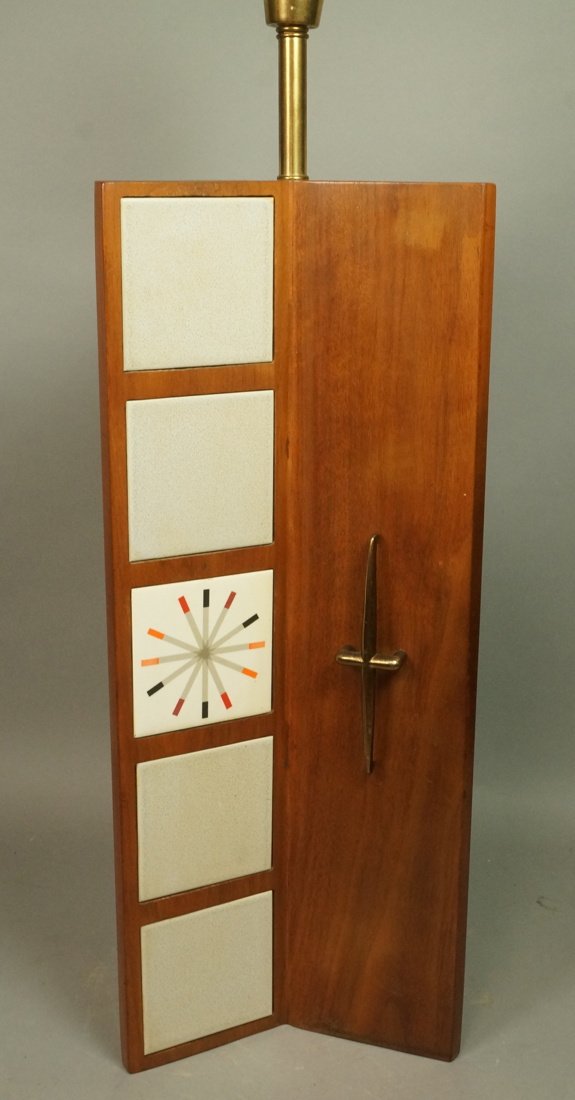 Three Sided American Modern Walnut Table Lamp. MC (1 of 8)