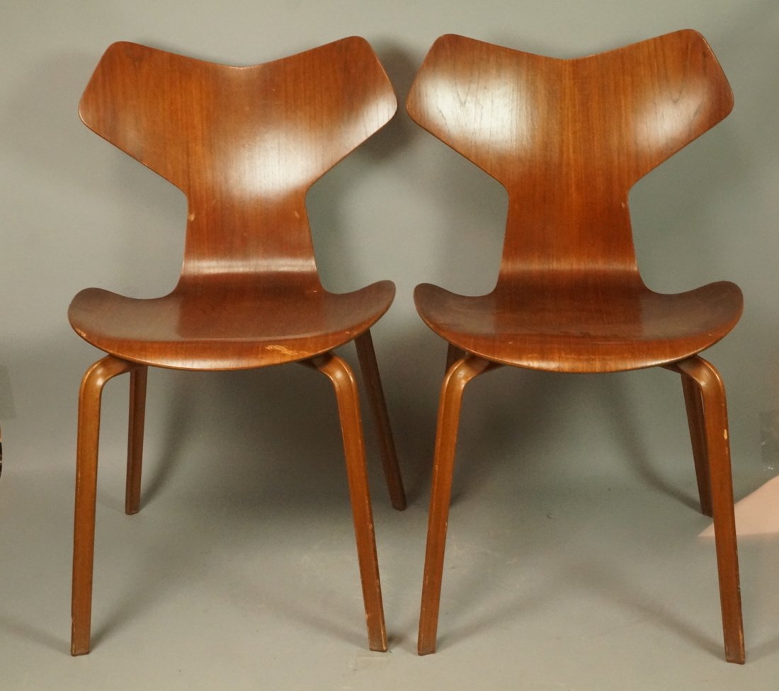 Pr Early Fritz Hansen Grand Prix Chairs. Danish M (1 of 10)