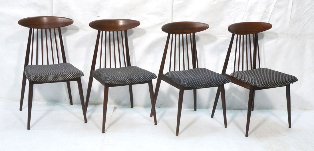 Set 4 Modernist Dining Chairs. Flared Spindle bac (1 of 10)