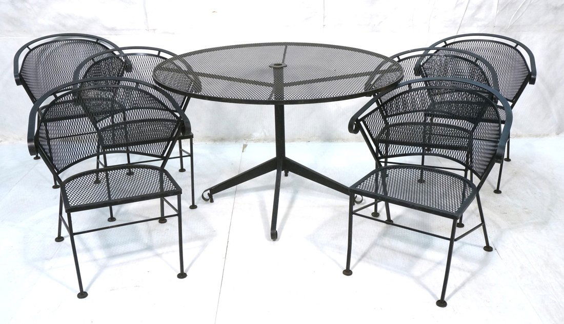 Outdoor Iron Round Patio Table 6 Chairs. Diamond (1 of 10)